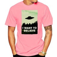 I Want To Believe Men Black T-Shirt X Files Tee Ufo Alien Shirt ?Classic Custom Design Tee Shirt
