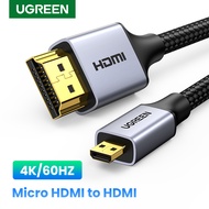 UGREEN 4K/8K Micro HDMI to HDMI Cable Aluminum Shell Braided High Speed 18Gbps,4K 60Hz HDR 3D ARC Compatible with GoPro Hero 7 6 5 Raspberry Pi 4 Sony A6000 A6300 Camera Nikon B500 Yoga 3 Pro