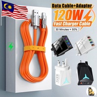 Zinc Alloy Charger Cable 120W 6A Super Fast Charger for iOS Micro USB Type-C Kabel Pengecasan 快充 充电线