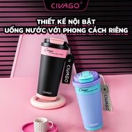 CIVAGO (17oz) 500ml Ceramic thermos with straw - Optional padlock and doll accessories