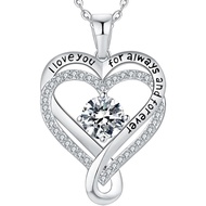 Jewelry for Women Wife Infinity Heart Birthstone I Love You Necklace S925 Anniversary Women Necklace