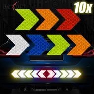 10pcs Night Driving Safety Reflective Tape - Colorful Scooter Helmet Reflector Warning Decals - Car Exterior Styling Sticker - Car Reflective Arrow Sign Sticker