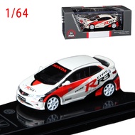 Para Diecast 1/64 Size Honda Civic FN2 Type R 2007 Alloy Car Model Collection Display Hobby Original