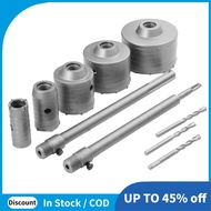 Concrete Hole Saw Kit 10 Pcs Drill Core Bit for Brick Impact Resistant Portable Masonry Hole Saw for