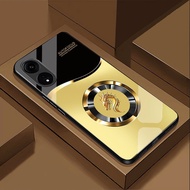Ốp Lưng cho OPPO A18 A38 A58 A78 A98 5G Mặt kính cường lực cao cấp Họa tiết RỒNG VÀNG