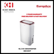 EUROPACE EDH 6161T 3-IN-1 DEHUMIDFIER (16L) - 3 YEARS MANUFACTURER WARRANTY + FREE DELIVERY