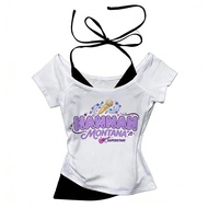 Hannah Montana Crop Top T-Shirt - Harajuku Gothic Anime Styling for Females