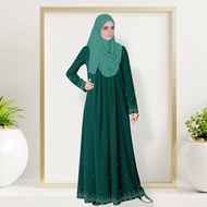 Jubah Turkish Stylish Ankara Abaya Top Plated Dress Baloon Design - Ankara