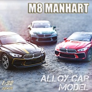 【RUM】1:32 Scale BMW M8 Alloy Car Model Light & Sound effect diecast car Toys for Boys baby toys birt