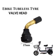 Ebike Valve Tire Electric Bicycle 14 x 2.50 Tubeless E Bike Tyre Tube Bend Head Valve E-Bike Scooter Tayar Skuter Elekt