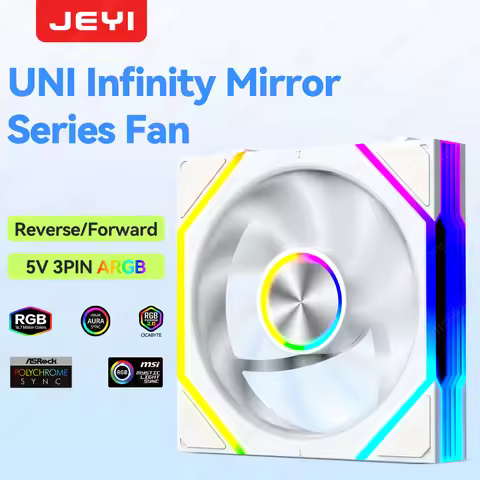 JEYI 12CM ARGB PC Fans Hydro Bearing Fan Infinity Mirror 30dB(A) cooling fan 5V3pin PWM 800-2000RPM 