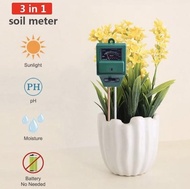 Soil Meter 3 in 1 Tester Alat Ukur PH Tanah 3in1 pH Moisture Light