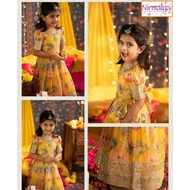 [Ages 3 to 15] Little Girl's Lehnga Choli type Gown, with Dupatta, Faux Georgette, Partywear