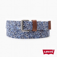 Levis 男款 編織免打洞皮帶 / 精工Logo浮雕釦頭 藍 人氣新品