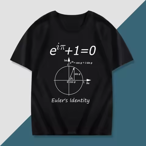 Physics, Chemistry, and Mathematics Euler-Fourier Formula Printed T-shirt, Versatile Loose-fitting T