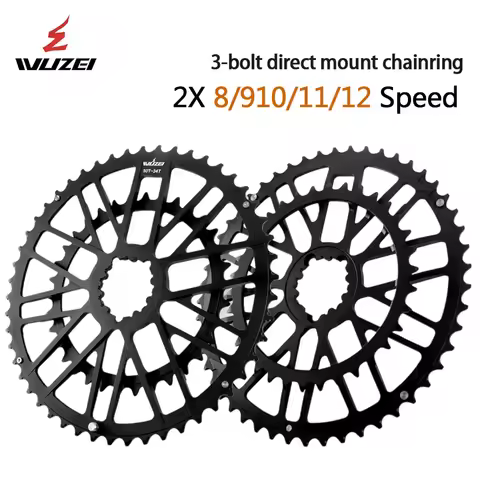 WUZEI 3 Bolt 46/30T 48/32T 50/34T 52/36T 53/39T Road Bike Chainring 2X 8/9/10/11/12S Folding Gravel 