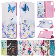 Samsung Galaxy A01 A11 M11 A21 A21S A31 A41 A51 A71 Casing Wallet Case Printed Leather Flip Cute Cartoon Animals Flower Tree Butterfly Card Holder Book Phone Cover Cases