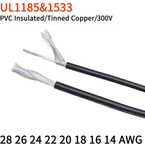 2/5/10M UL1185 PVC Shielded Cable 28 26 24 22 20 18 16 14 12 10 AWG Channel Audio Single Core Electr
