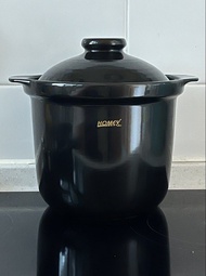 HOMEY Black Ceramic Clay Pot with Lid 黑色大瓦煲 （可用電磁爐）