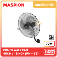 Maspion MSP PW-455 W Power Wall Fan / Kipas Angin Dinding 18" / 18 Inch / 45cm PW 455 / PW455 - Hitam
