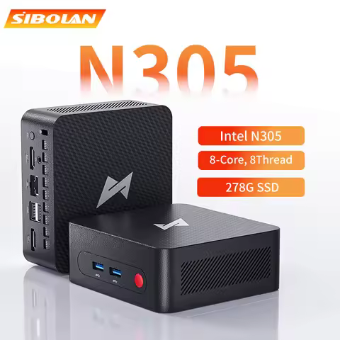 Aittact&SIBOLAN 600E Mini PC Intel N305 CPU 3.8GHz Windows 11 Pro 16GB M.2 2666MHz DDR4 RAM 1TB SSD 