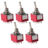 5Pcs 3PDT Toggle Switch ON/ON 2 Position 9 Pin Miniature Triple Pole Double Throw Electrical Switch 