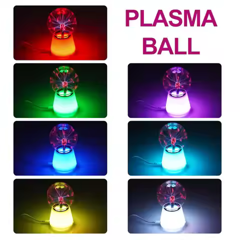 USB Touch Sensitive Plasma Ball Lamp Multi Color Changing Base Static Lightning Ball Night Light Mag