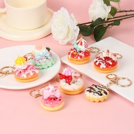 Girl Heart Simulation Donut Keychain Pendant Mini Simulation Cake Dessert Dessert Candy Toy Bag Pend