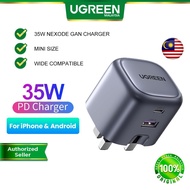 UGREEN 35W USB C Charger Nexode GaN 2 Ports Fast Charger PD Foldable Fast Charging Quick Charge USB