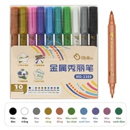 XIPAN  Bút kim loại đẹp mắt hai đầu bút màu lấp lánh bút đánh dấu hai đầu bút tay bút vẽ DIY bút alb