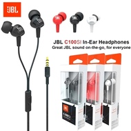 【Ship In 24 Hours】JBL C100SI Wired Headphones 3.5mm Jack Bass Stereo Earphone with Microphone
