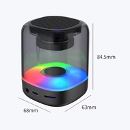 ลำโพงแก้วไร้สาย Creative Colorful Lighting ลำโพงบลูทูธ Vibrato Explosive Mini Bluetooth Small Steel Cannon