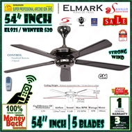 Elmark Ceiling Fan EL921 54 inches Remote Control 5 Blades Ceiling Fan Winter 520 Mocha