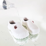 防水 情侶麵包穆勒拖鞋 雨鞋-黑/白 小紅帽與大野狼 台灣製