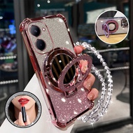 Case for Vivo Y03 Y18 Y18E Y37 phone case Shockproof 3D makeup mirror holder new bracelet soft case