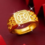 Emas 916 Ring 24K Gold Plated Korean Gold 916 Bangkok Gold 18K Saudi Gold Jewelry Gifts Fortune Catc