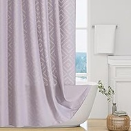 Craidlela 3D Embossed Pattern Shower Curtain, Jacquard Rhomboid Pattern Vintage Bathroom Curtain, Wa