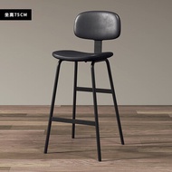 Stool Bar Stool Modern Simplicity Iron Art Home Bar Stool Industrial Style Soft Back High Chair รั้ง