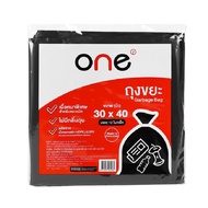ถุงขยะดำหนา 30x40 นิ้ว (แพ็ค 12 ใบ) ONE