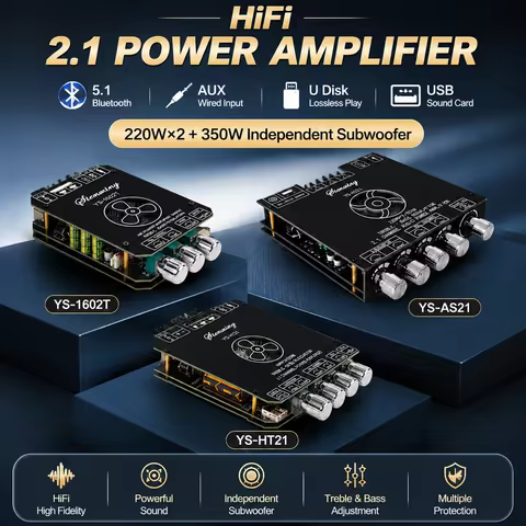 Bluetooth Amplifier Board YS-1602T YS-HT21 YS-AS21 2.0 2.1CH 160W 220W Stereo 350W Subwoofer TWS HiF