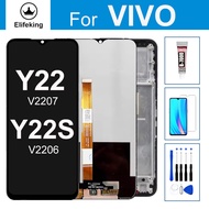 จอแอลซีดีสำหรับ VIVO Y22(2022) V2207 / Y22s V2206จอแสดงผลหน้าจอสัมผัสชุดประกอบดิจิไทเซอร์พร้อมเครื่อ