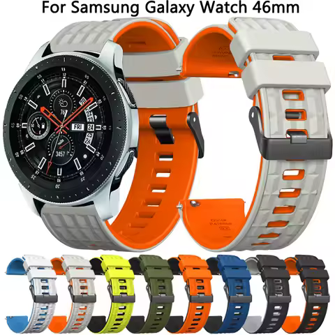 Silicone Strap 22mm For Samsung Galaxy Watch 46mm SM-R800 Watch 3 45mm SM-R840 Gear S3 SM-R760 SM-R7