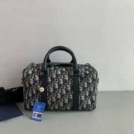 Dior Lingot26 馬鞍翻蓋老花滿印小牛皮 旅行包