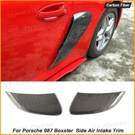 Real Carbon Fiber For Porsche 987 Boxster Side Air Intake Duct Vent Finish Exterior Trim Decoration 