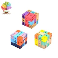 Treeyear Wooden Robot Toy, cubebot Toy, cubebot, Cube Toy Puzzle, cubebot Micro, Stacking Wood Robots, Fidget Bots, Wooden Robot Puzzle Toy, Robot Transforming Cube