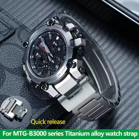 MTG-B3000 Titanium Alloy watchband For Casio MTG-B3000BD Series modify Quick Release Titanium metal 