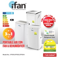 iFan 3IN1 Portable Aircon 10K/12K/14K BTU Portable Air Conditioner / Fan / Dehumidifier Cools (IF9010/IF9012/IF9014)