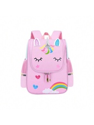 1 mochila infantil, linda mochila unicornio, mochila de viaje al aire libre para niñas, ligera y duradera, adecuada para niñas de 3 a 6 años, uso diario y al aire libre