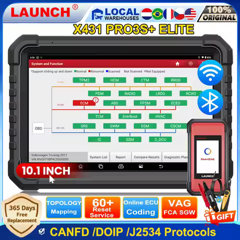 LAUNCH X431 PRO3S+ ELITE Smartlink C V2.0 OBD2 Scanner J2534 CAN FD DOIP Online Coding Full System C