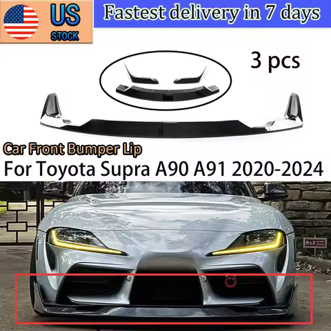 Car Accessories Front Bumper Lip For Toyota Supra A90 A91 2020-2024 Spoiler Diffuser Matte/Glossy Bl